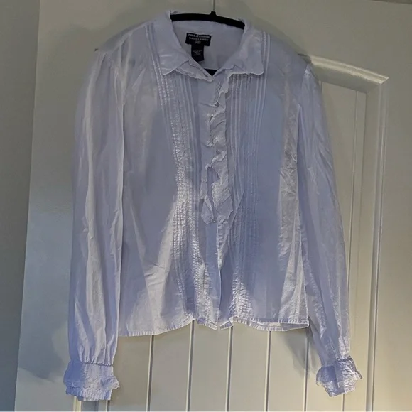 Ralph Lauren Polo Jeans Co White Ruffled Blouse - Picture 1 of 3